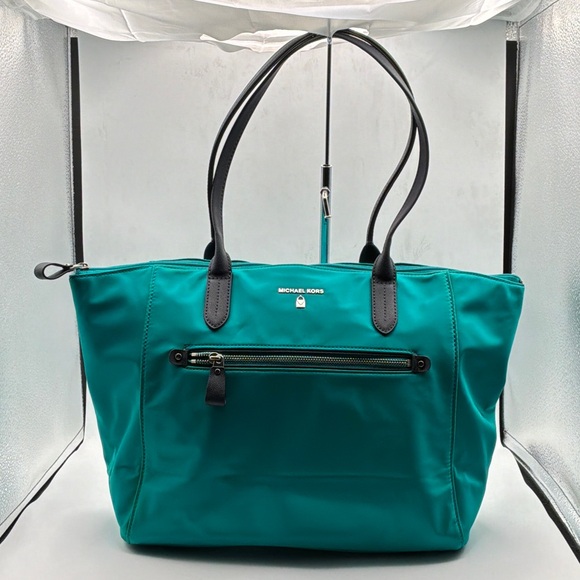 Michael Kors Handbags - Michael Kors Teal Tote with Black Details